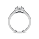 Platinum 0.54ct Diamond Brilliant Cut Halo Ring, FEU-1518.