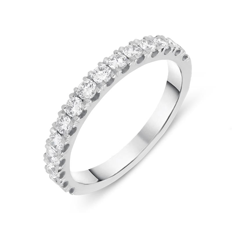 Platinum 0.58ct Diamond Brilliant Cut Half Eternity Ring, FEU-1798.