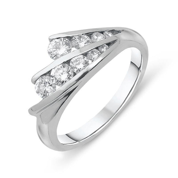Platinum 0.64ct Diamond Two Row Ring. CGN-936.