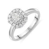 Platinum 0.68ct Diamond Radiant Cut Cluster Ring, FEU-1765.