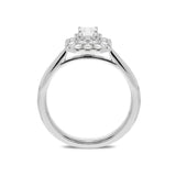 Platinum 0.68ct Diamond Radiant Cut Cluster Ring, FEU-1765.