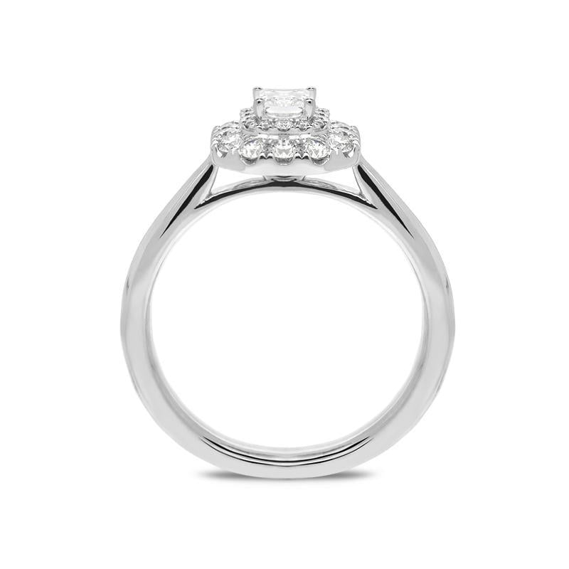 Platinum 0.68ct Diamond Radiant Cut Cluster Ring, FEU-1765.