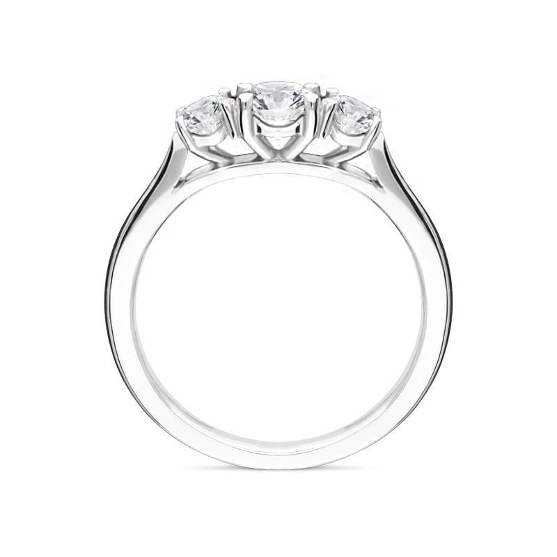Platinum 0.76ct Diamond Brilliant Cut Trilogy Ring FEU-2215