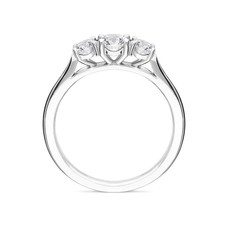 Platinum 0.77ct Diamond Brilliant Cut Trilogy Ring FEU-2059