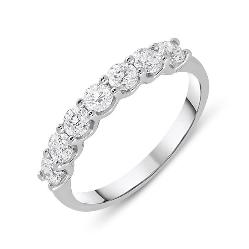 Platinum 0.79ct Diamond Brilliant Cut Half Eternity Ring, FEU-1414.