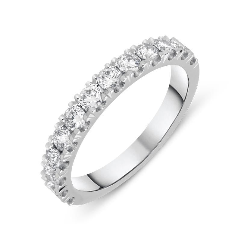 Platinum 0.81ct Diamond Brilliant Cut Half Eternity Ring, FEU-1797.
