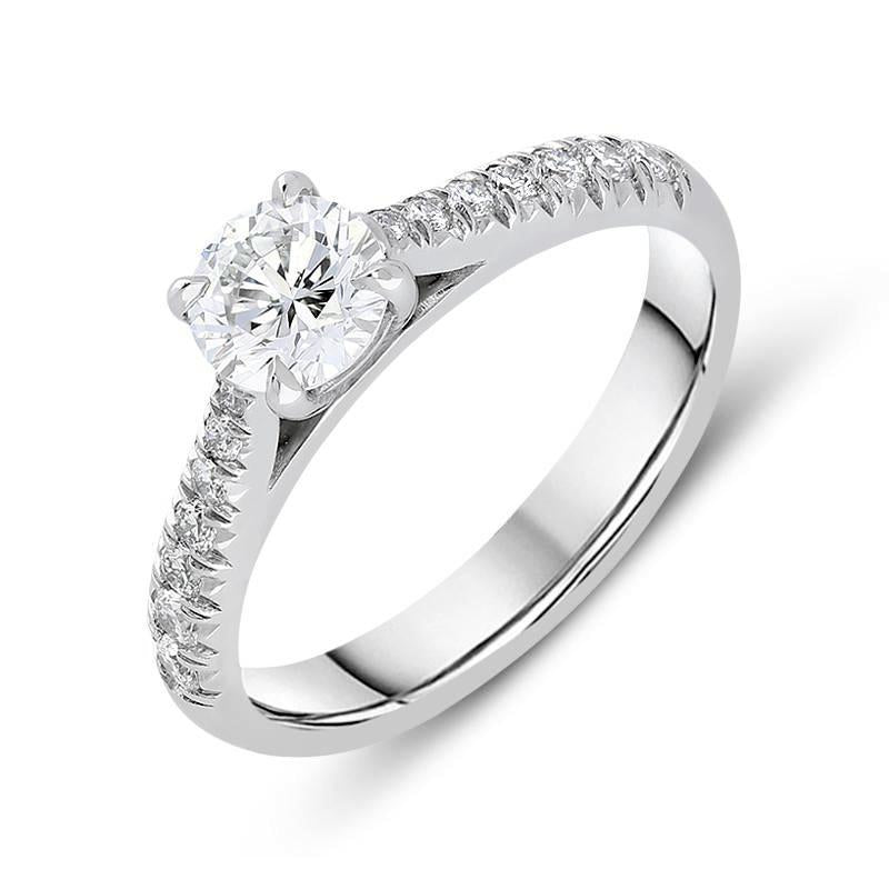 Platinum 0.82ct Diamond Brilliant Cut Ring, ATD-084. 