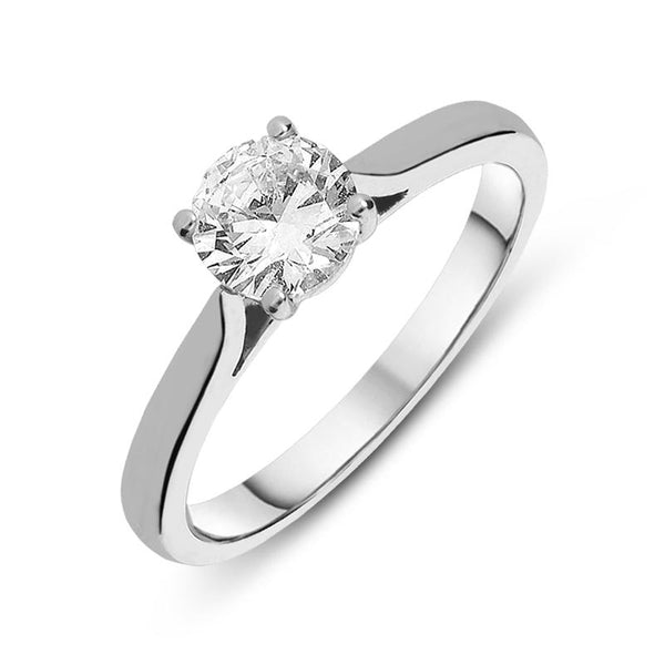 Platinum 1.01ct Diamond Round Brilliant Cut Solitaire Ring. 17937B2