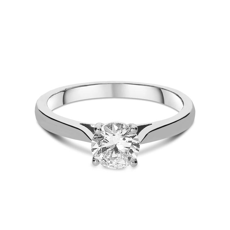 Platinum 1.01ct Diamond Round Brilliant Cut Solitaire Ring. 17937B2 front