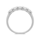 Platinum 1.05ct Diamond Five Stone Half Eternity Ring, FEU-938. 