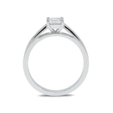 Platinum 1.02ct Diamond Princess Cut Shoulder Solitaire Ring, FEU-1482. 