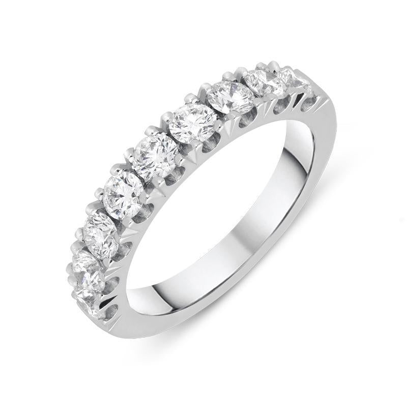 Platinum 1.12ct Diamond Brilliant Cut Half Eternity Ring, FEU-1697.