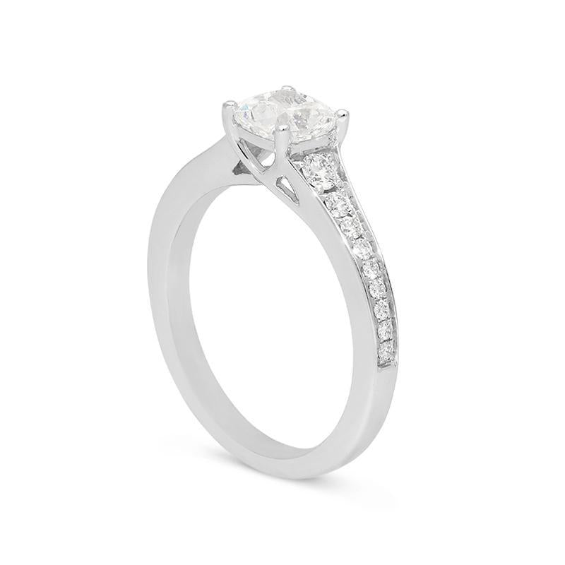 Platinum 1.17ct Diamond Cushion Cut Ring, PJW-342.