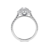 Platinum 1.27ct Diamond Double Halo Ring, FEU-1508.