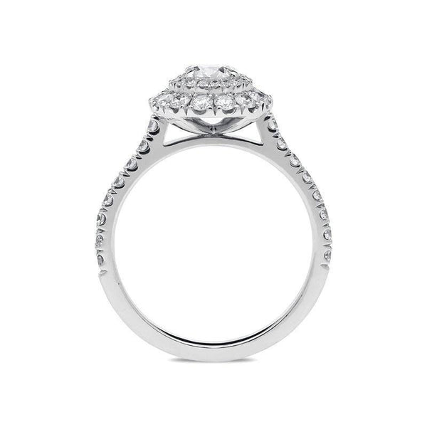 Platinum 1.27ct Diamond Double Halo Ring, FEU-1508.