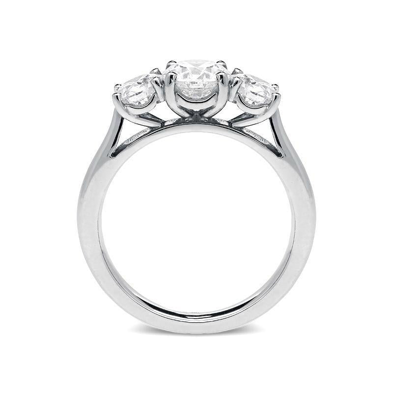 Platinum 1.57ct Diamond Brilliant Cut Trilogy Ring, FEU-1420.