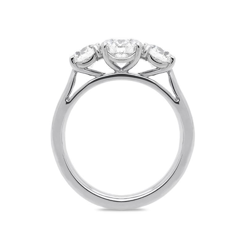 Platinum 2.00ct Diamond Claw Set Trilogy Ring, FEU-601.
