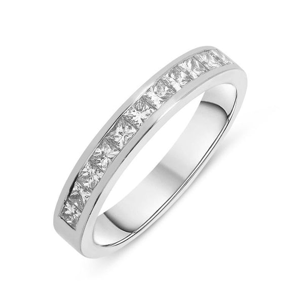 Platinum Channel Set 1.0 Carat Diamond Half Eternity Ring. RUNQ0000450