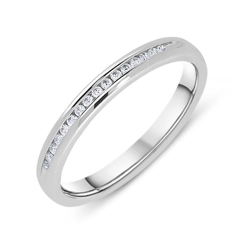 Platinum Diamond Brilliant Cut Half Eternity Ring, BNN-247.