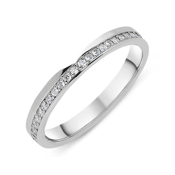 Platinum Diamond Brilliant Cut Shaped Wedding Ring, BNN-245.