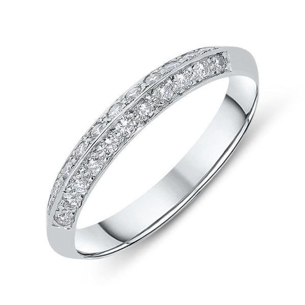 Platinum Diamond Grain Set Half Eternity Ring CGN-769