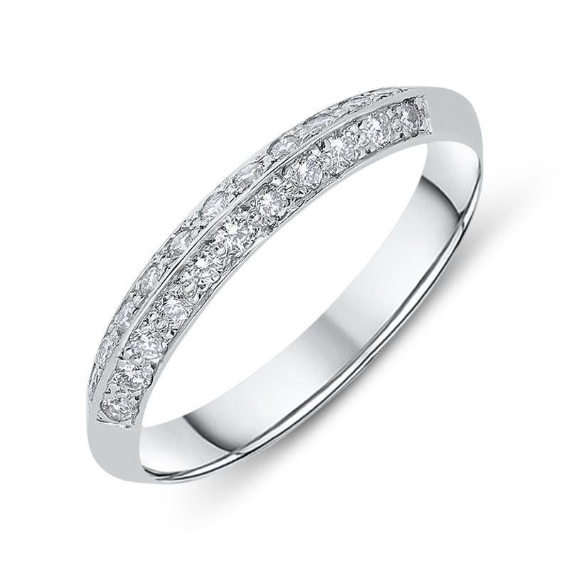 Platinum Diamond Grain Set Half Eternity Ring CGN-769