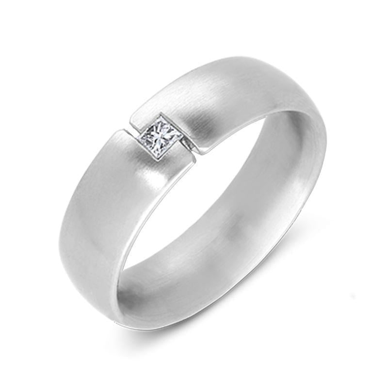 Platinum Diamond Princess Cut Jigsaw Wedding Ring, 240992717.