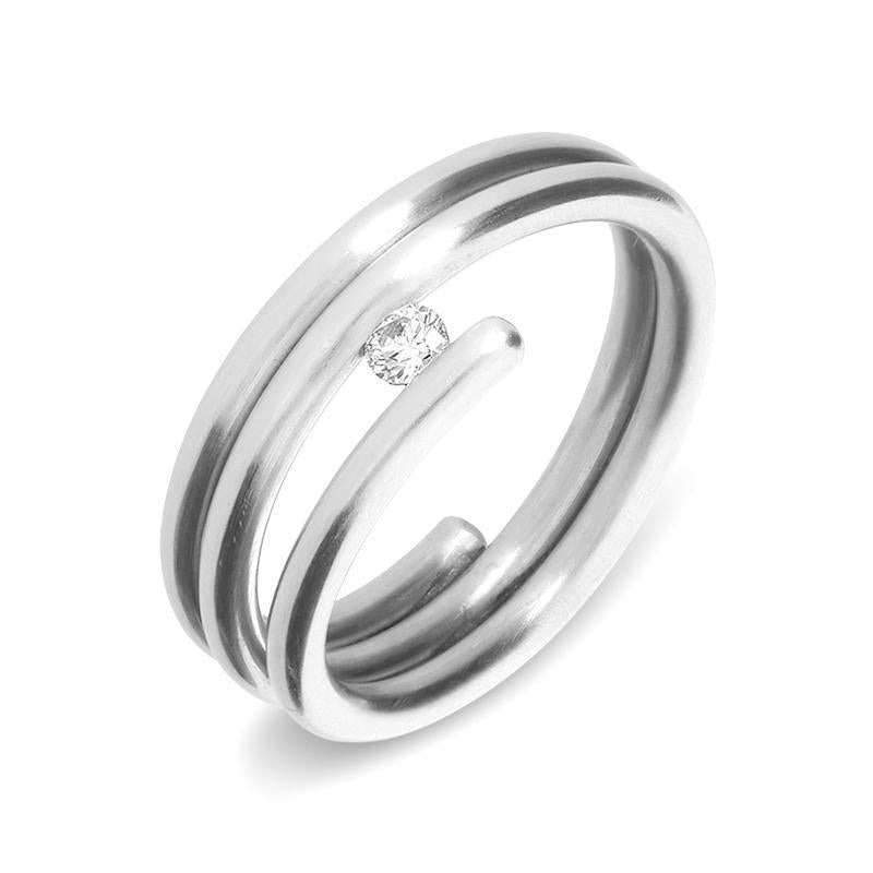 Platinum Brilliant Cut Diamond Spiral Band Ring. RUNQ0000447.