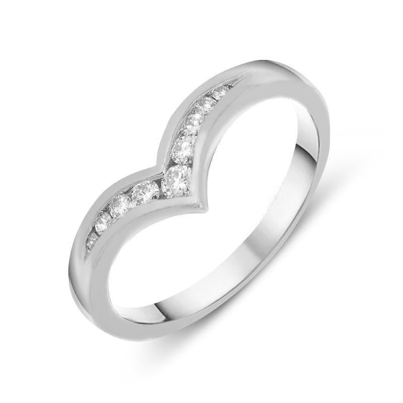 Platinum Diamond Wishbone Graduated Wedding Ring, DW053.