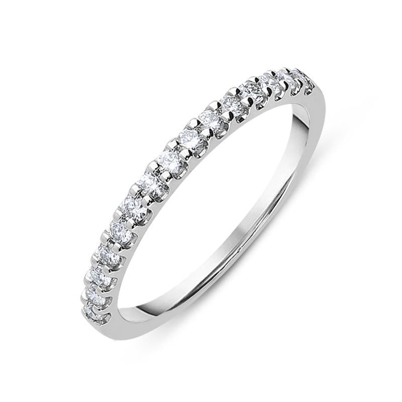 Platinum 0.25ct Diamond Half Eternity Ring. BNN-091.