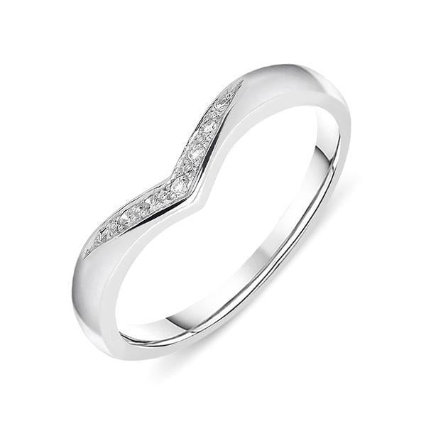 Platinum Diamond 3mm Wishbone Wedding Ring, CGN-557.