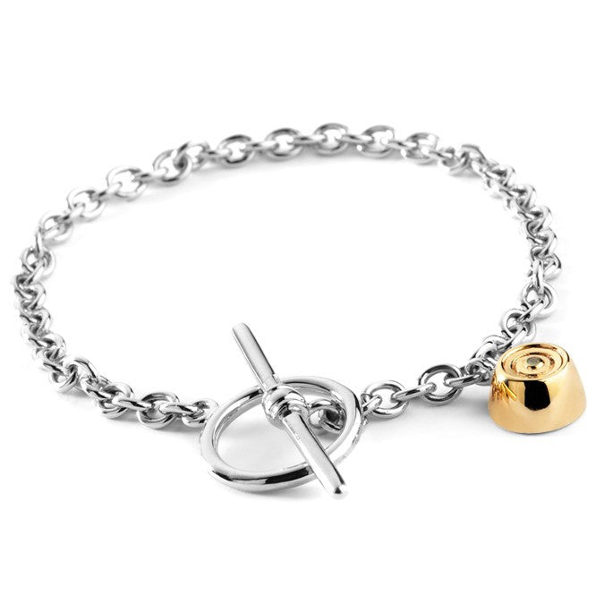 My Last Rolo Sterling Silver Diamond T-Bar Bracelet